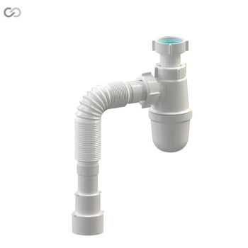 Сифон для умывальника SoloPlast Т-0315, пластик, гофра