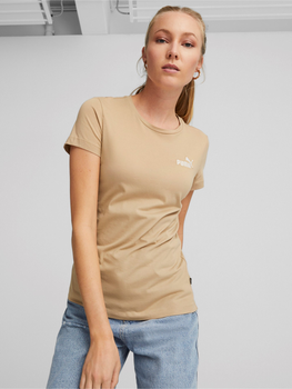 Koszulka damska Puma Ess+ Embroidery Tee 848331-89 M Beżowa (4065453141720)