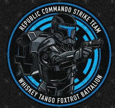 Шеврон патч " Star Wars Republic commando strike team чёрный " на липучке велкро