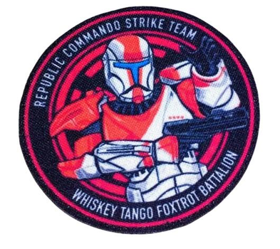 Шеврон патч " Star Wars Republic commando strike team біло-жовтогарячий " на липучці велкро