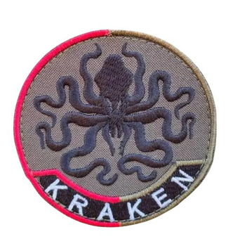 Шеврон патч " KRAKEN Кругла " на липучці велкро