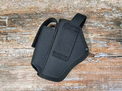 Кобура для G 17 Glock 17 Глок поясная с чехлом подсумком для магазина чёрная SV