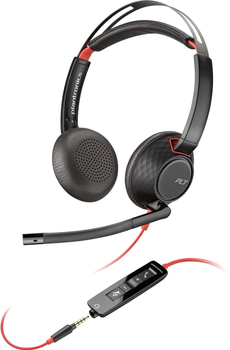 Навушники Poly BlackWire 5220 USB-C Black Red (207586-01)