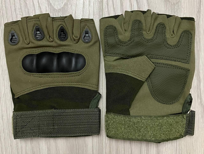Тактичні рукавички Oakley відкриті Олива, безпалі армійські рукавички