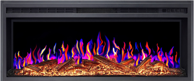 Электрокамин ArtiFlame AF38 Multicolor с 3D эффектом пламени, обогревом и звуком горения огня