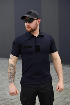 Мужская футболка Поло для ДСНС темно-синяя ткань Cool-pass размер 52