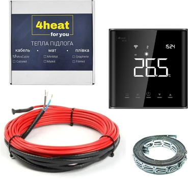 Тепла підлога з регулятором 4HEAT CableKit Sensor-75 Вт комплект гріючий кабель (4HT.CKSE.75)