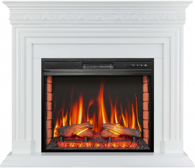 Каминокомплект ArtiFlame Pratella с 3D эффектом пламени, обогревом и звуком горения огня Белый
