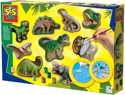Zestaw dla dziecięcej kreatywności Ses do formowania gipsowego dinozaurów (8710341014032)