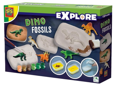 Набір для ліплення з гіпсу Ses скам'янілості динозаврів (8710341250775)