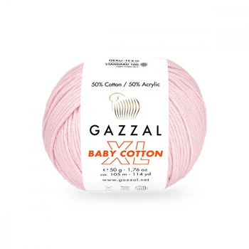 Пряжа Gazzal Baby Cotton XL 3411 Светло-розовый