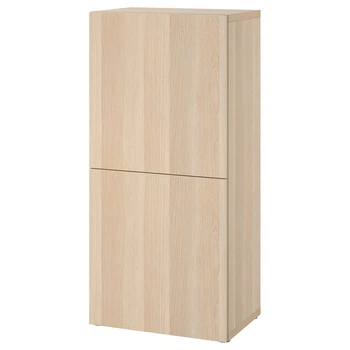 Стелаж з дверима IKEA БЕСТО, під вибілений дуб, Лаппвікен під вибілений дуб, 60x42x129 см, 494.297.07