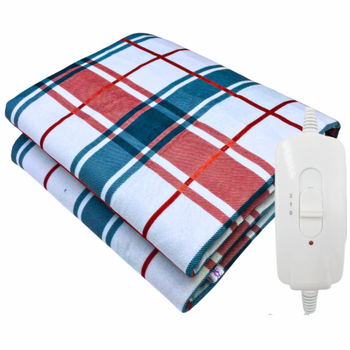 Електропростинь с подогревом 140х160 см двуспальная Electric blanket Однозонная, 2 г. гарантии, в клеточку, арт. 1062