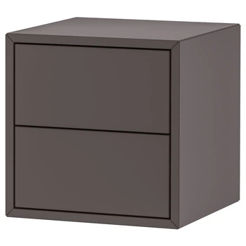 Навесной шкаф с 2 ящиками IKEA ЭКЕТ, темно-серый, 35x35x35 см, 393.293.84
