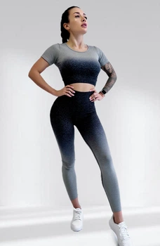 Костюм для фитнеса женский LILAFIT серый градиент S (LFS000032)