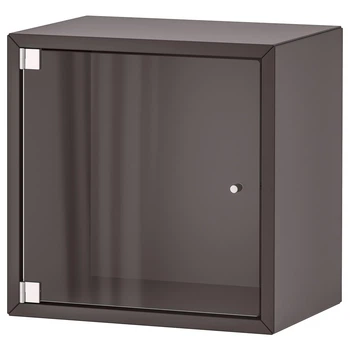 Настінна шафа IKEA ЕКЕТ, засклити двері, темно-сірий, 35x25x35 см, 493.363.41