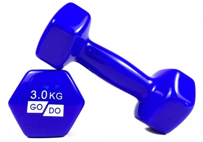 Гантелі для фітнесу з вініловим покриттям 2шт GoDo GD-3.0BL