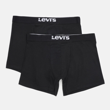 Zestaw majtek szorty męski 2 szt Levi's Solid Basic Boxer Brief Organic Co 2P 7012228420050 2XL Czarny (8720245437660)