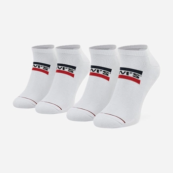Набір чоловічих шкарпеток коротких бавовняних 2 пари Levi's Low Cut Logo 2P 7012195070010 43-46 Білий (8720245286190)