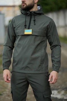 Мужская куртка анорак демисезонная с шевроном флаг Украины Terra Intruder 0164 3XL Хаки (IN - 0164/01 F )