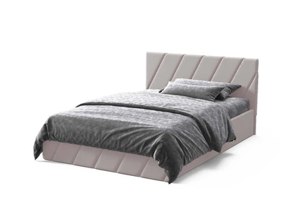 Ліжко двоспальне з підйомним механізмом 160x200 Palermo Light beige Viorina-Deko Світло-бежевий (каркас з ламелями/без матраца) (ЛДСП/тканина)