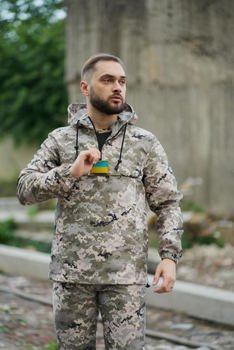 Мужская куртка анорак демисезонная с шевроном флаг Украины Terra Intruder 0164 3XL Пиксель (IN - 0164/02 F )