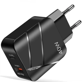 Зарядное устройство Блок питания для телефона 40W PD+QC3.0 Блок зарядки для Samsung, iPhone, Xiaomi, Redmi, Huawei, Realme