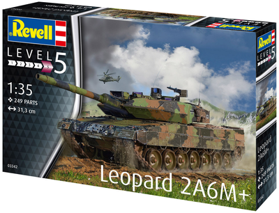 Prefabrykowany model repliki Revell Czołg Leopard 2 A6M+ poziom 5 skala 1:35 (4009803033426)