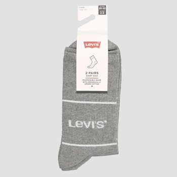Набір чоловічих шкарпеток високих бавовняних 2 пари Levi's Short Cut Logo Sport 2P 7012105670090 43-46 Сірий (8720245185660)