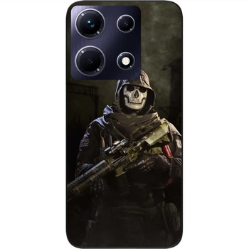 Силиконовый чехол SMTT для Infinix Note 30 4G (X6833B) с картинкой Call of Duty Ghost Призрак