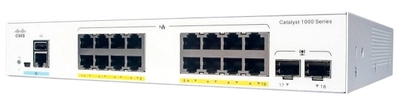 Комутатор Cisco Catalyst C1000-16FP-2G-L PoE+ (889728248891)