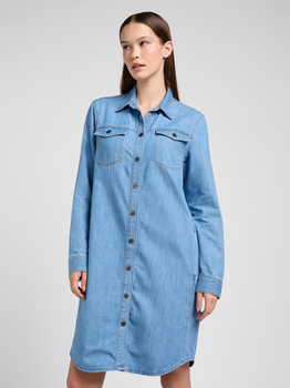 Sukienka koszulowa damska jeansowa Lee 112351138 M Niebieska (5401019927374)