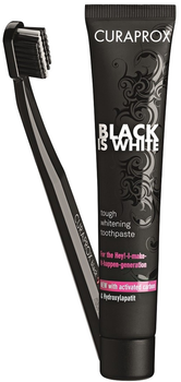 Набір Curaprox Black is White Зубна паста 90 мл + щітка (7612412423686)