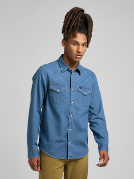 Koszula męska jeansowa Lee 112320163 XL Niebieska (5401018879162)