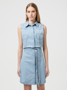 Sukienka koszulowa damska jeansowa Wrangler 112351310 L Niebieska (5401019939087)
