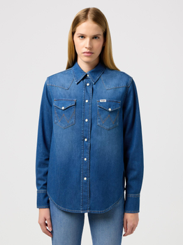 Koszula damska jeansowa Wrangler 112350625 XS Niebieska (5401019851273)