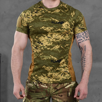 Потоотводящая мужская футболка "Mergy" Coolpass с липучками для шевронов пиксель размер L