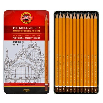 Карандаш графитный Koh-i-Noor 1500 Graphic 5В-5Н 12 шт корпус Оранжевый (1502.III)