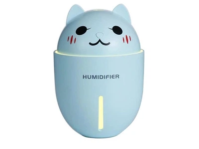 Увлажнитель воздуха и ночник 2в1 ароматизатор ультразвуковой от USB Humidifier 320 мл котик голубой