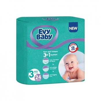 Підгузки Evy Baby Midi 5-9 кг 24 шт (8690506520236)