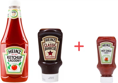 Набор Heinz Кетчуп томатный Нежный + Соус Барбекю + Соус Острый Чили 1.620 л (8715700420585_3)