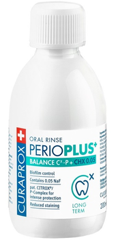 Płyn do płukania jamy ustnej Curaprox PerioPlus+ Balance 0.05% CHX 200 ml (7612412426762)