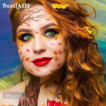 Кольорові контактні лінзи зелені із чорним обідком Mia Green Fresh Lady