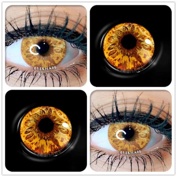 Цветные линзы яркие желто оранжевые Eyeshare