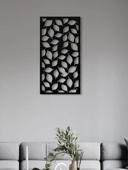 Декоративное панно на стену из дерева Upwood Decor Ковер из листьев 19 Carpet of leaves 19 55 х 28.8 см black