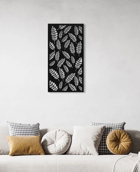 Декоративное панно на стену из дерева Upwood Decor Ковер из листьев 18 Carpet of leaves 18 55 х 28.8 см black