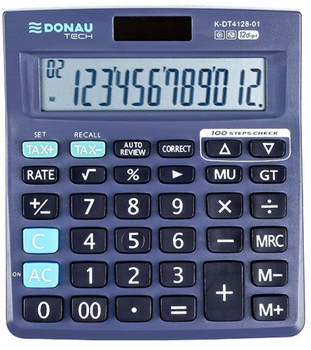 Kalkulator biurowy Donau Tech 12-cyfrowy czarny (K-DT4128-01)