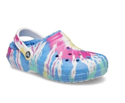 Детские кроксы утепленные Crocs Classic Lined Tie Dye Clog 206341-0C6 19/20 11,5 см Разноцветные