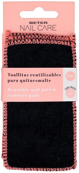 Chusteczki do usuwania lakieru wielokrotnego użytku Beter Nail Care Toallitas Reutilizables Quitaesmaltes 3 szt (8412122400163)