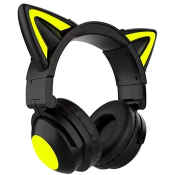 Ігрові навушники BauTech ZW-068 Bluetooth 5.0 RGB з котячими вушками Чорний (1013-854-00)